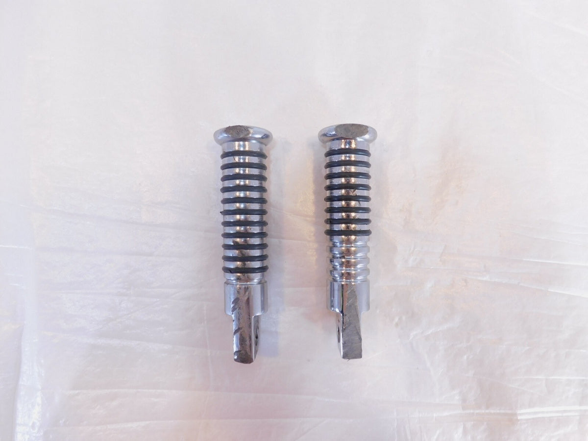 Harley Touring FXR Dyna Sportster Softail ISO Chrome & Rubber Footpegs Footrests - C3 Cycle