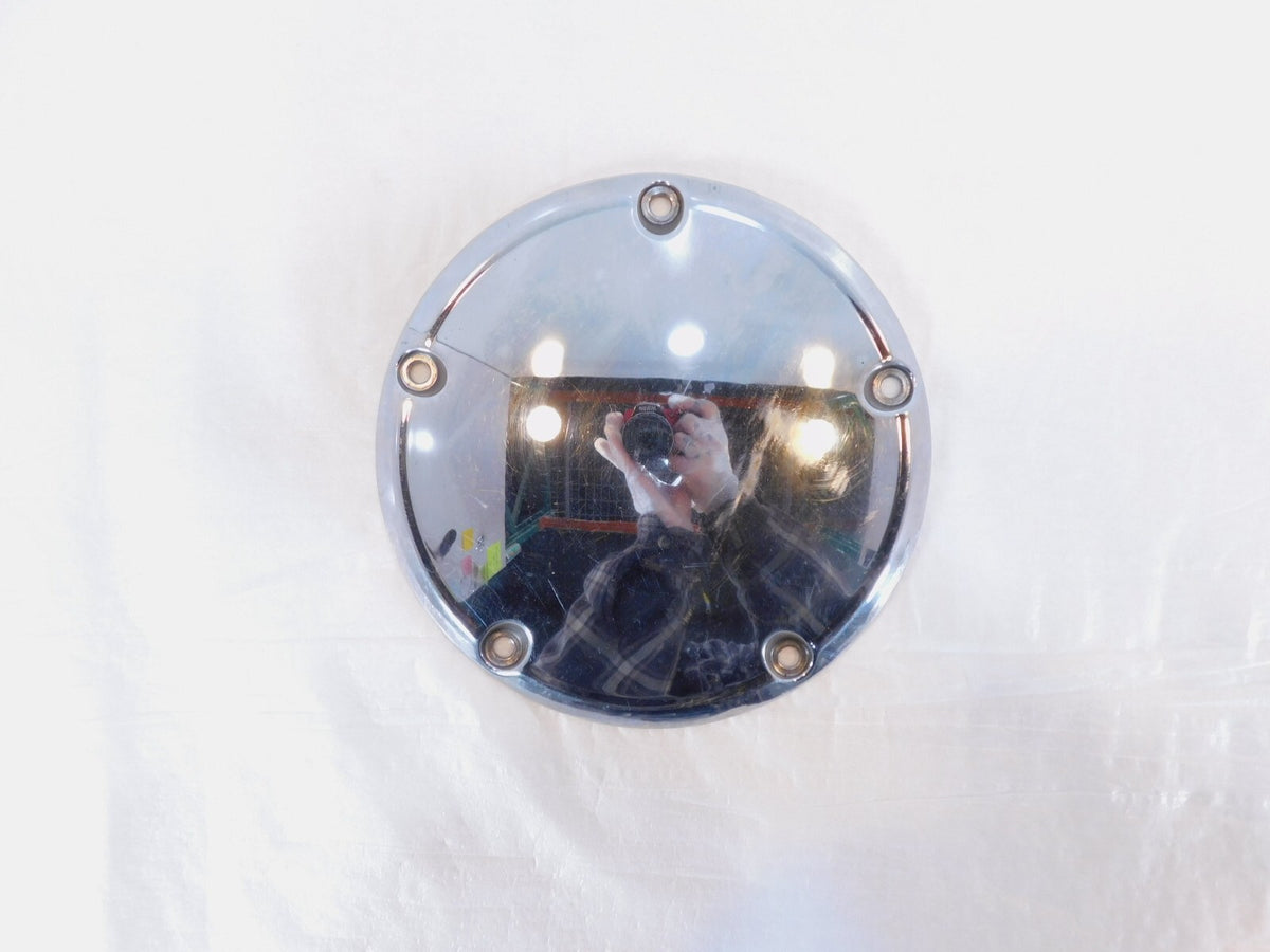 Harley Davidson Twin Cam Dyna & Softail Left Engine Chrome Derby Clutch Cover - C3 Cycle