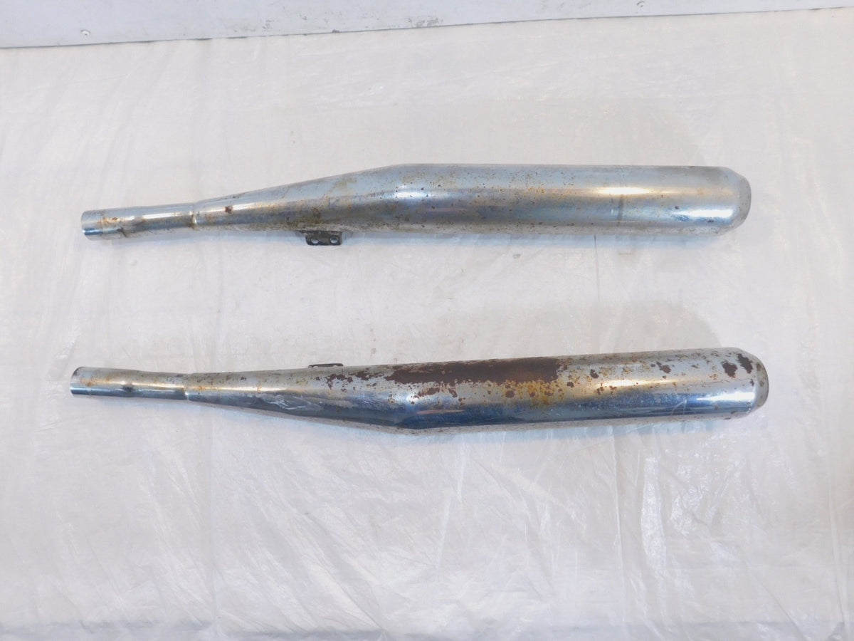 Pair BMW Airhead R50/5 R60/5 R75/5 Chrome Left/Right Exhaust System Mufflers - C3 Cycle