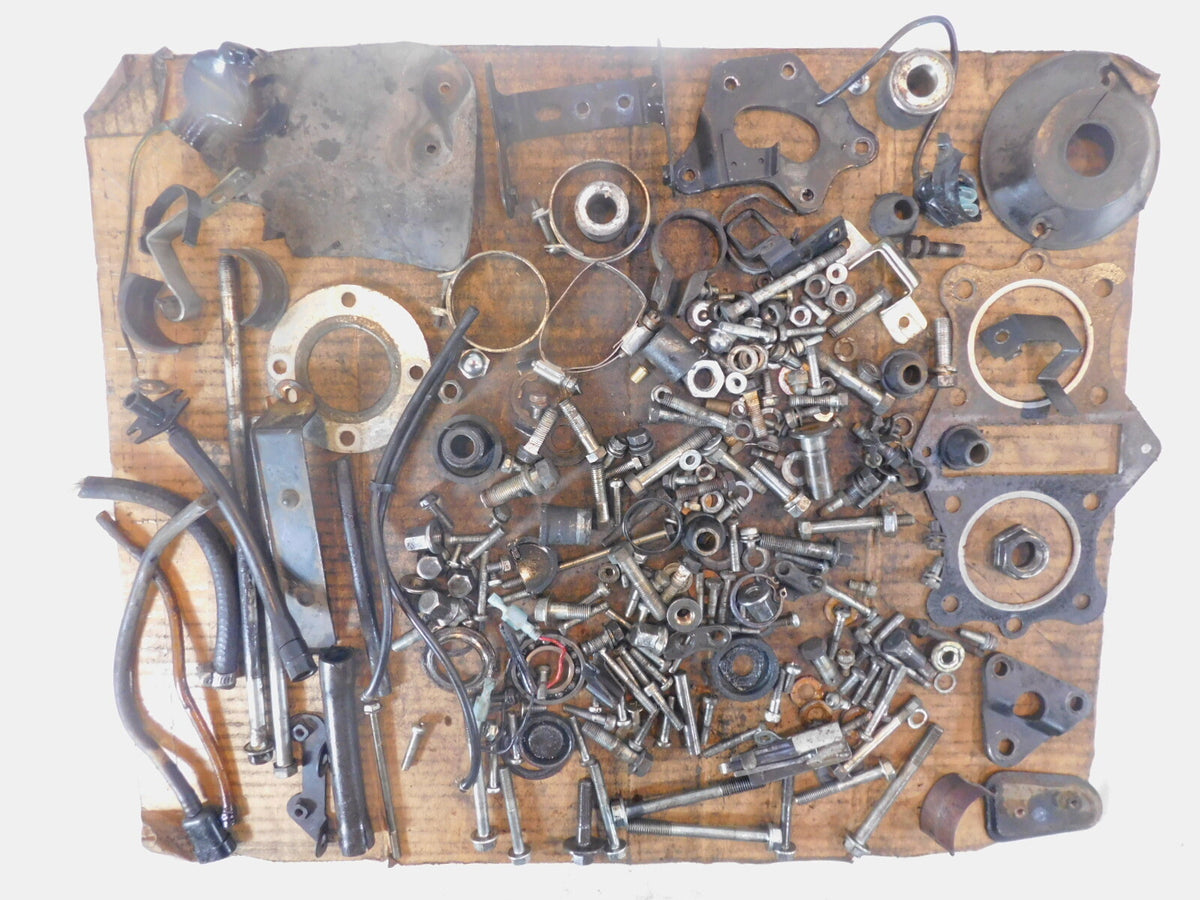 1983 83 Kawasaki LTD Belt KZ440 KZ440D Misc Nuts Bolts & Brackets Box Parts Lot - C3 Cycle