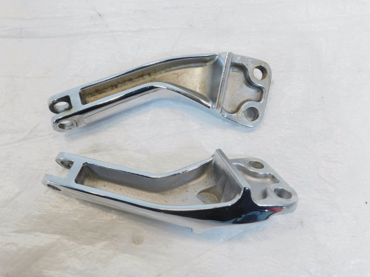 Pair Harley Dyna Wide Glide Street Bob Chrome Rear Passenger Footpeg Brackets - C3 Cycle