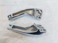Pair Harley Dyna Wide Glide Street Bob Chrome Rear Passenger Footpeg Brackets - C3 Cycle