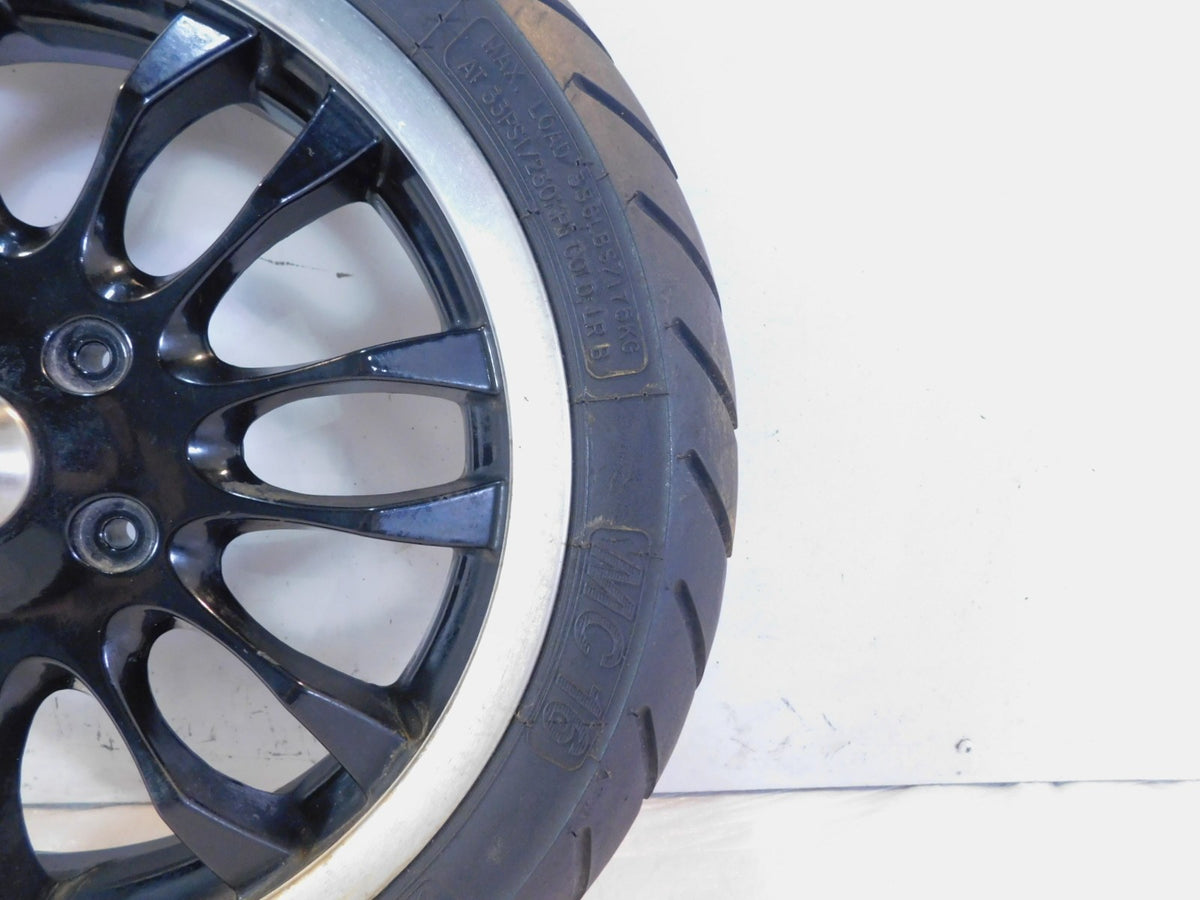 Piaggio Vespa Sprint 50 125 150 Black Spoked Front Wheel Rim w/ Tire 12x3 - C3 Cycle