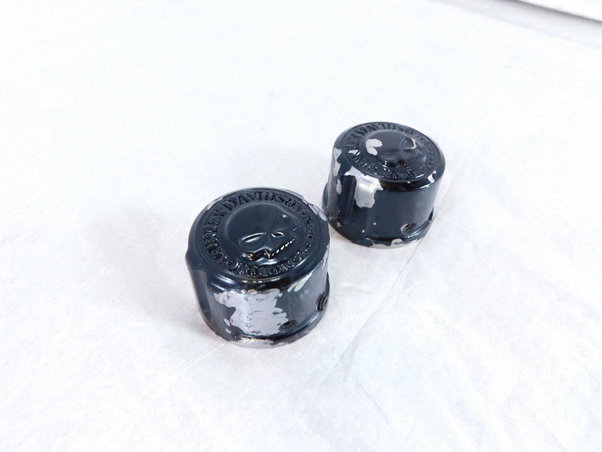 Harley Davidson Touring Dyna & Softail Willie G Skull Front Axle Nut Covers - C3 Cycle