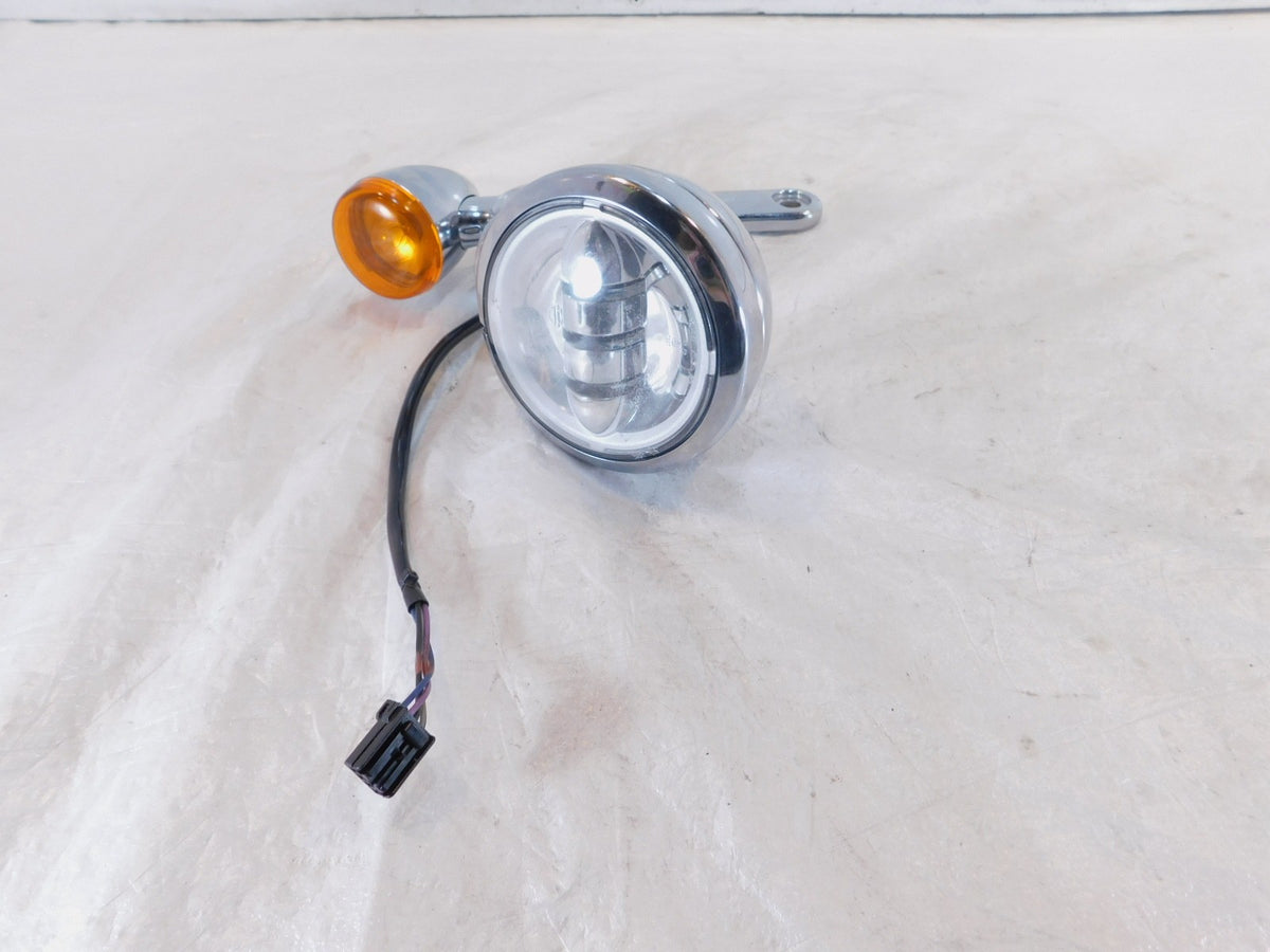 Harley FLHX Street Glide Right Chrome Auxiliary Spot Lamp w/ Turn Signal Housing - C3 Cycle