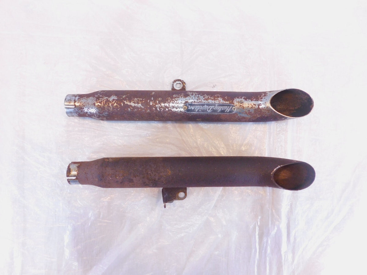 Harley Davidson Sportster 883 & 1200 Chrome Slash Out Cut Exhaust Pipe Mufflers - C3 Cycle