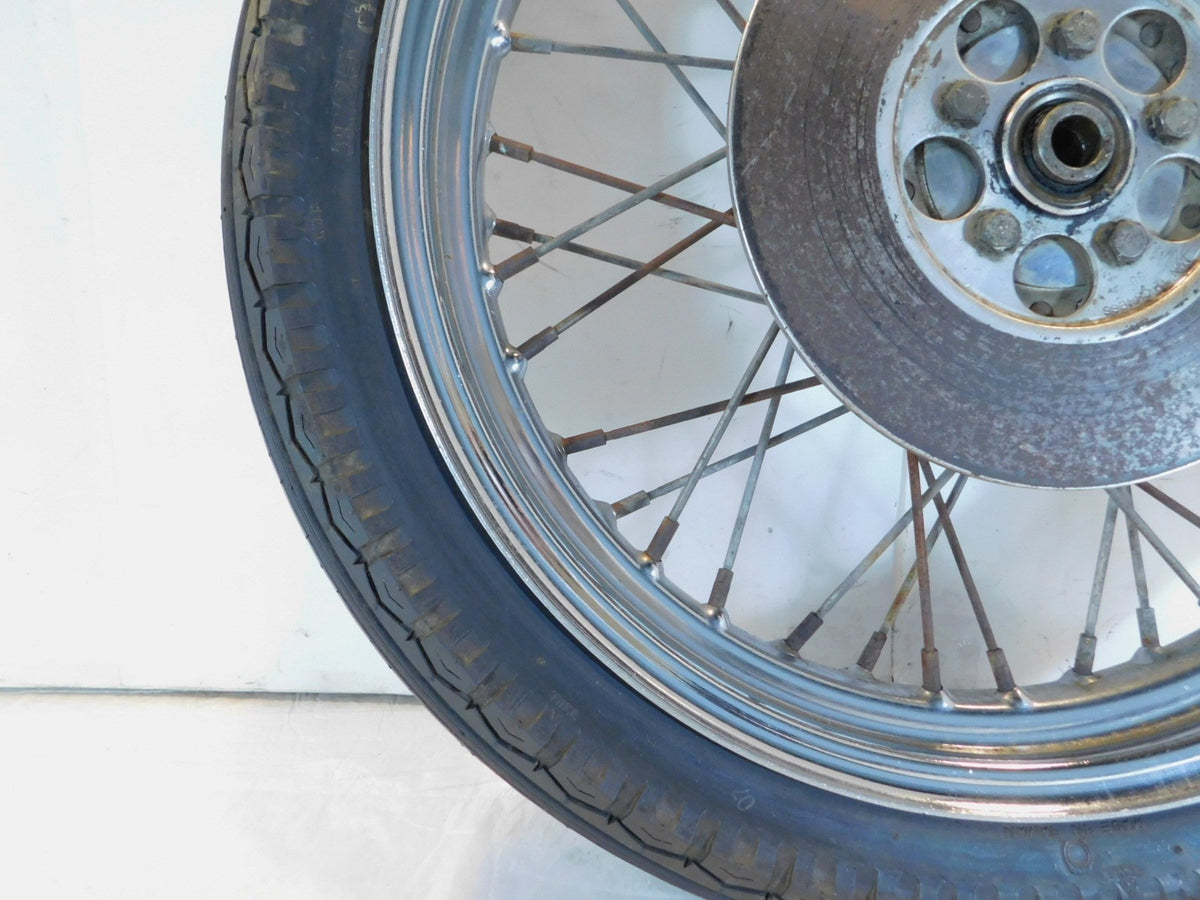Harley Davidson XLH Ironhead Sportster 1000 Laced Spoked Front Wheel Rim & Tire - C3 Cycle