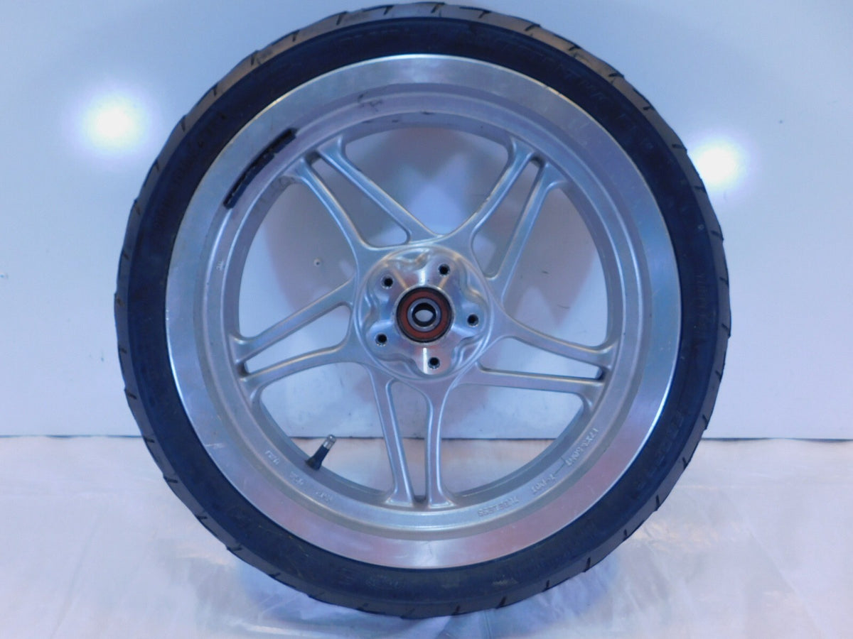 2000 Victory V92 Sport Cruiser Silver 5 Spoke Cast Front Wheel Rim & Tire - C3 Cycle