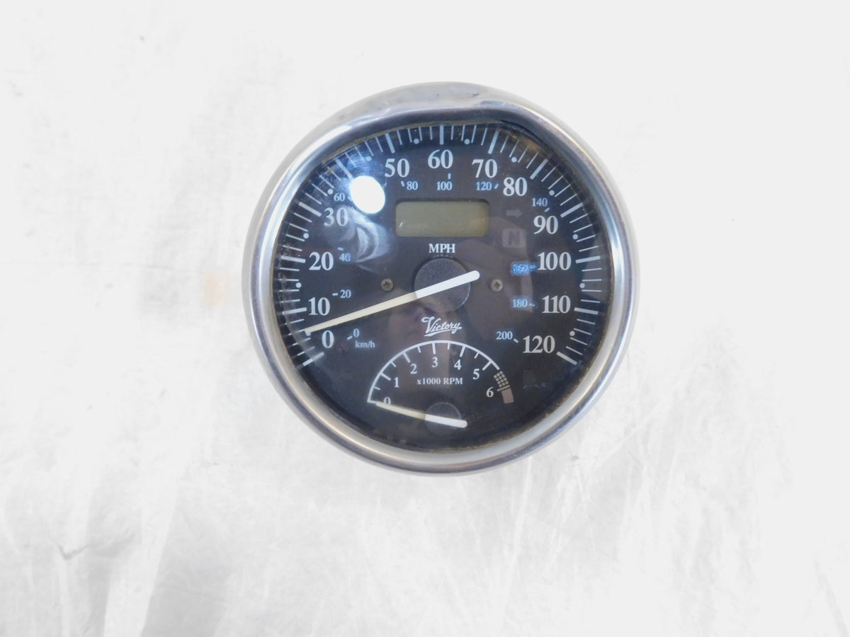 2001 01 Victory V92 Deluxe & Standard Cruiser Chrome Speedometer & Odometer - C3 Cycle