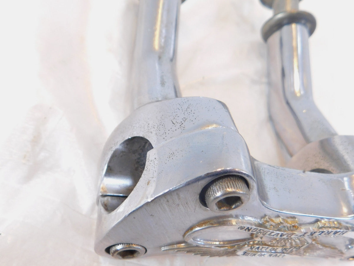 Harley Dyna Wide & Super Glide Custom Chrome Handlebar Mount Clamp Brackets - C3 Cycle