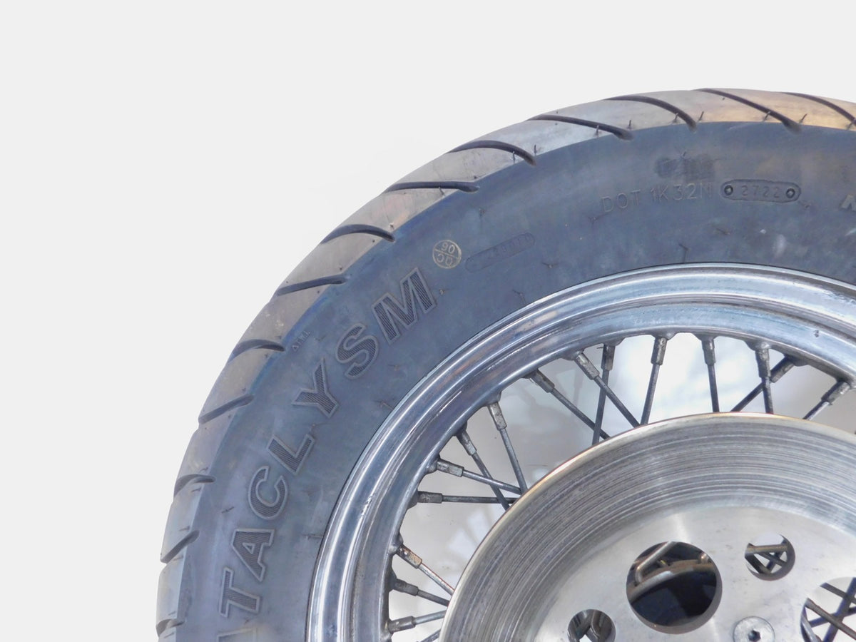 Harley Davidson Dyna Softail & Sportster 883 & 1200 Spoked Rear Wheel Rim & Tire - C3 Cycle