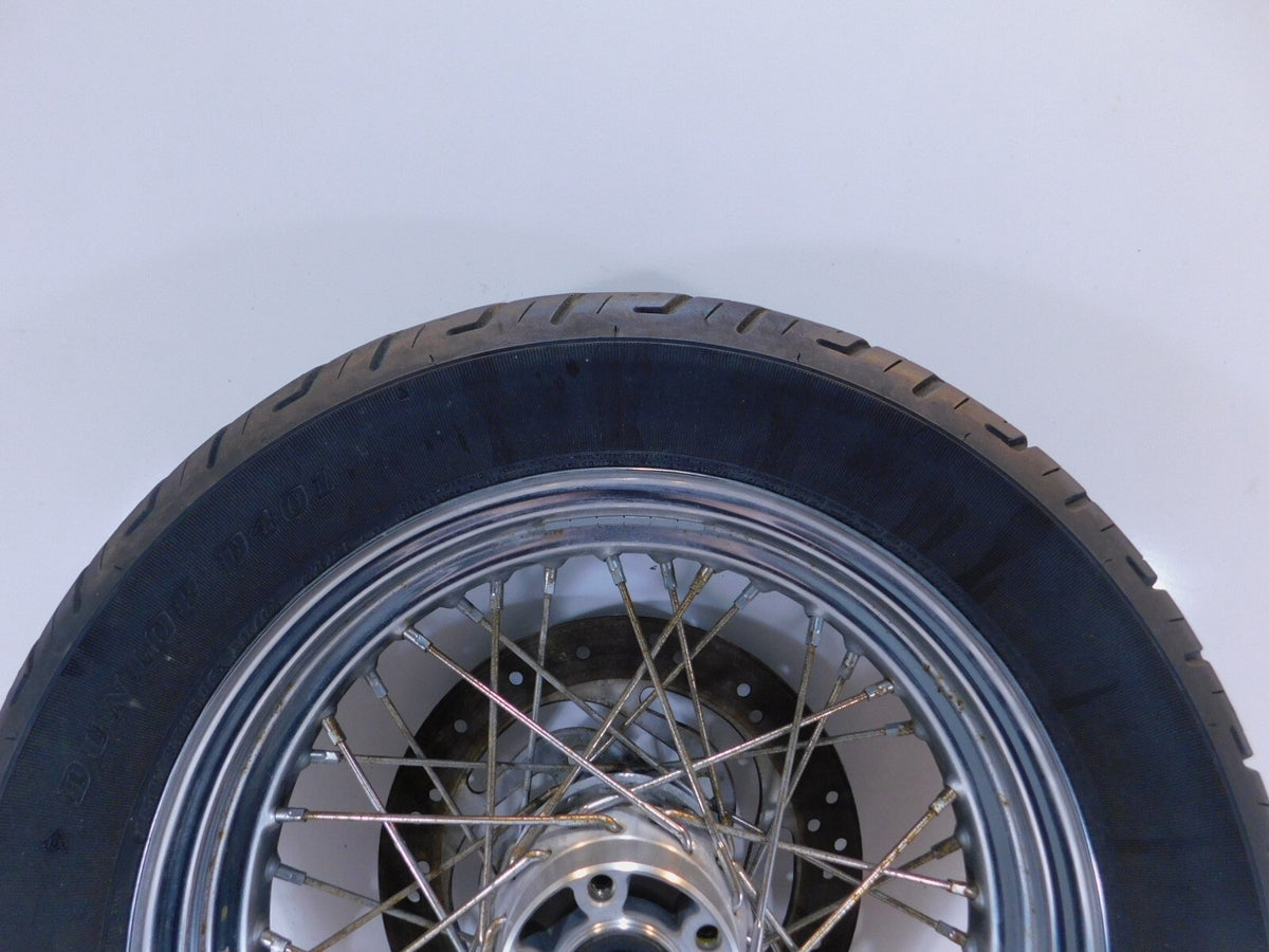 Harley Davidson Sportster 883 & 1200 Laced Rear Wheel Rim & Tire & Rotor - Bent - C3 Cycle