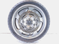 Honda GL1800 Goldwing 1800 Silver Cast 5 Front Wheel Rotors Rim & Tire - Crack - C3 Cycle