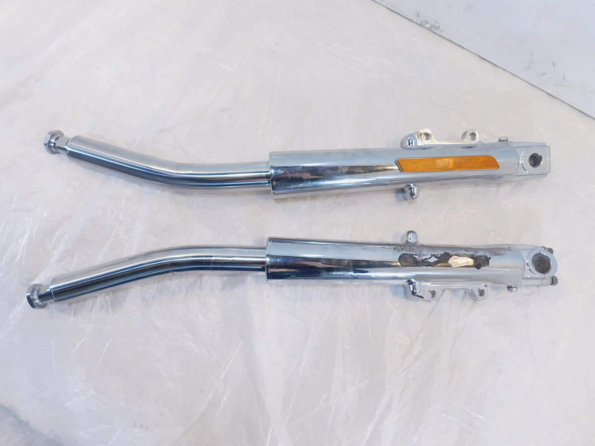 09-13 Harley Davidson Electra & Street Glide Chrome Front Fork Shocks - Bent - C3 Cycle