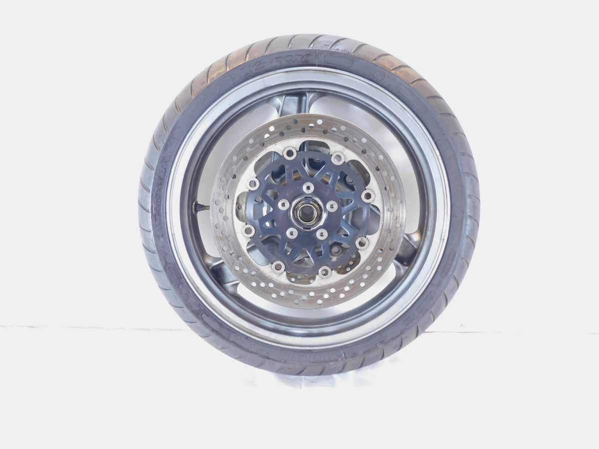1990-1992 Kawasaki Ninja ZX-11 ZX1100 Gray Front Wheel Hub Rim & Brake Rotors - C3 Cycle