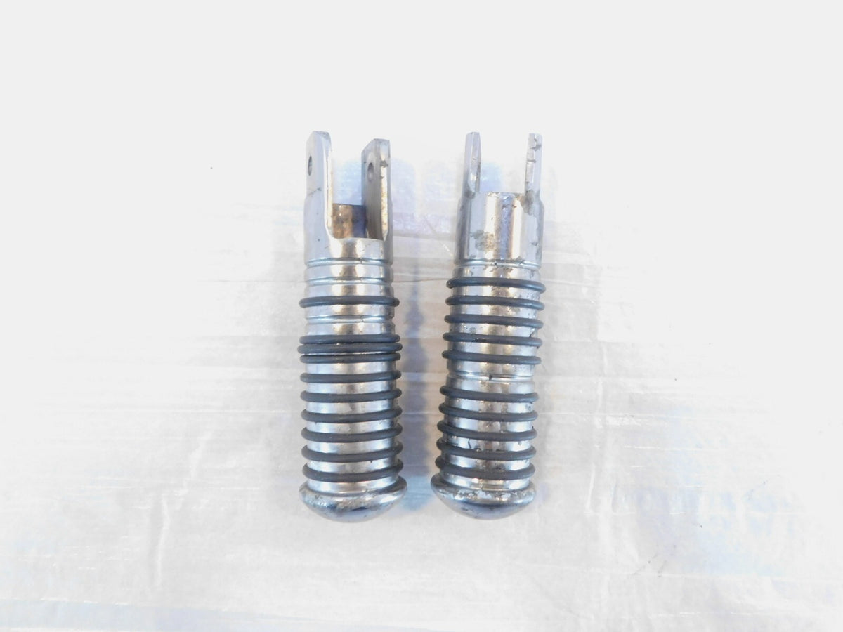 Harley Touring FXR Dyna Sportster & Softail Chrome & Rubber Footpegs Footrests - C3 Cycle