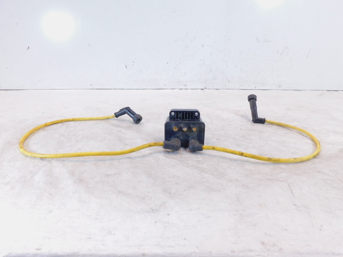 Yamaha Virago 700 750 1000 1100 Front/Rear Ignition Coil w/ Yellow Plug Wires - C3 Cycle