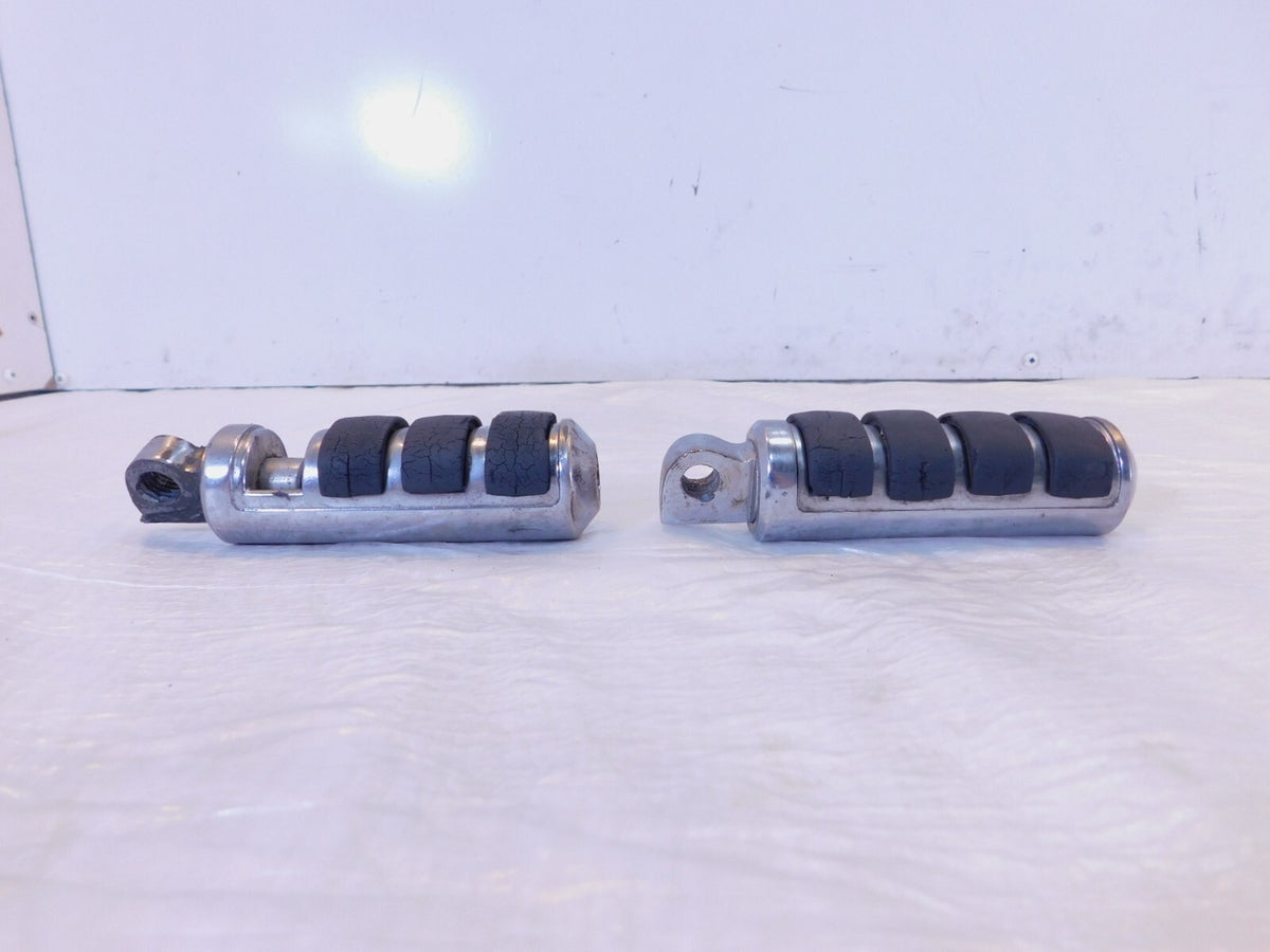 Harley Touring FXR Dyna Sportster & Softail Chrome & Rubber Footpegs Footrests - C3 Cycle