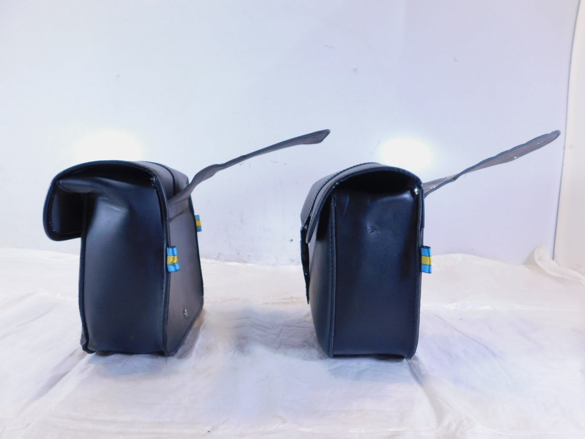 Yamaha Virago 700 XV700 Left/ Right Rear Black Dual Luggage Container Saddlebags - C3 Cycle
