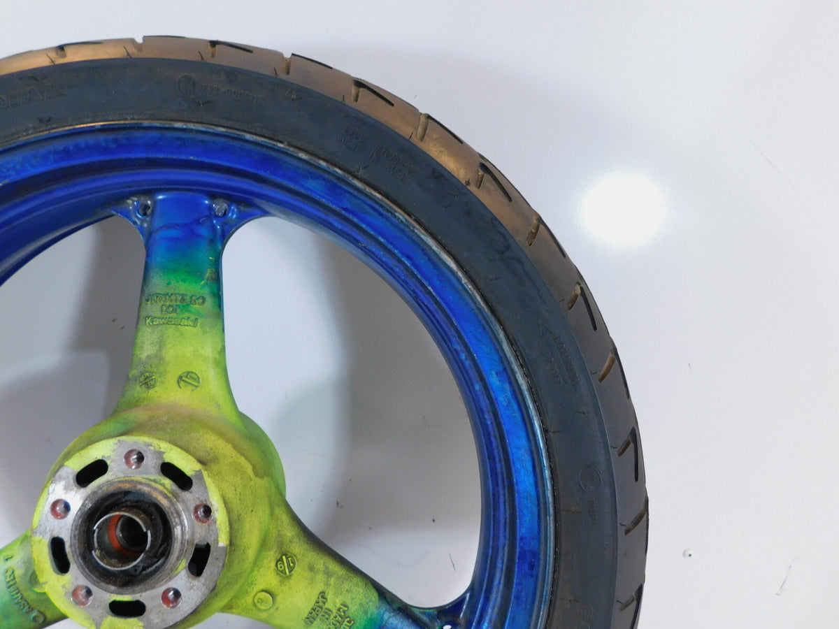 2000-2005 Kawasaki ZR-750 ZR750 ZR-7S ZR-7 ZR7 Green Front Wheel Rim & Tire - C3 Cycle