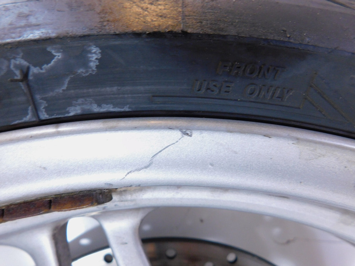 BMW K1200GT K1200RS R1100S R1150R Cast Silver Front Wheel Rim Tire & Brake Rotor - C3 Cycle