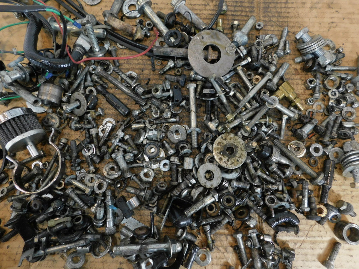 1989 89 Harley Davidson Tour & Electra Glide Nuts Bolts & Brackets Parts Box Lot - C3 Cycle