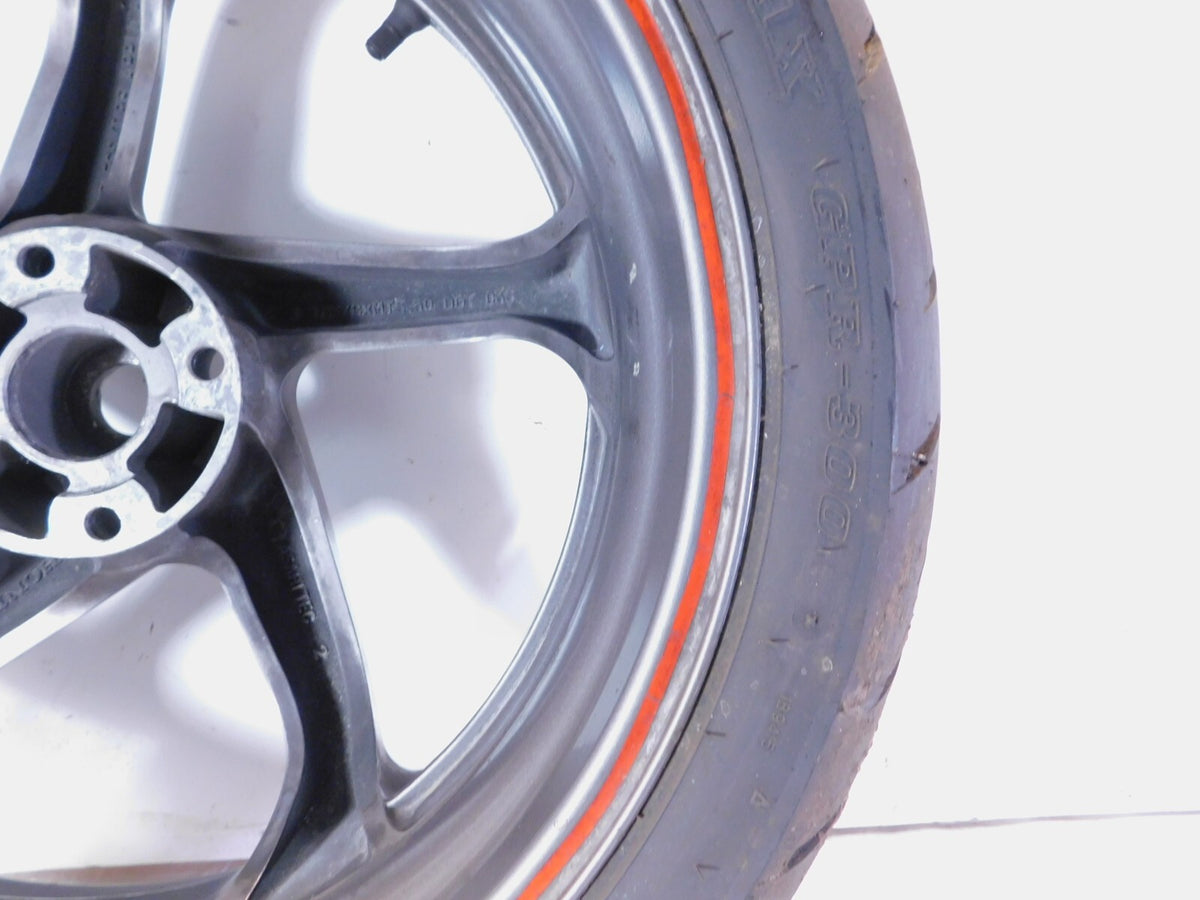 2004-2008 Honda Interceptor 800 VFR800 VFR800A ABS Silver Rear Wheel Rim & Tire - C3 Cycle