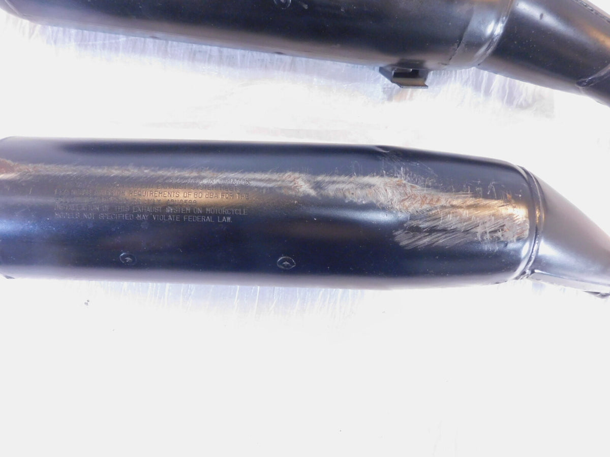 1992-1998 Yamaha Seca II XJ600S XJ 600 OEM Dual Rear Black Exhaust Pipe Mufflers - C3 Cycle