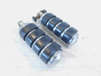 Pair Harley Touring Dyna Sportster & Softail Chrome & Rubber Footpeg Footrests - C3 Cycle