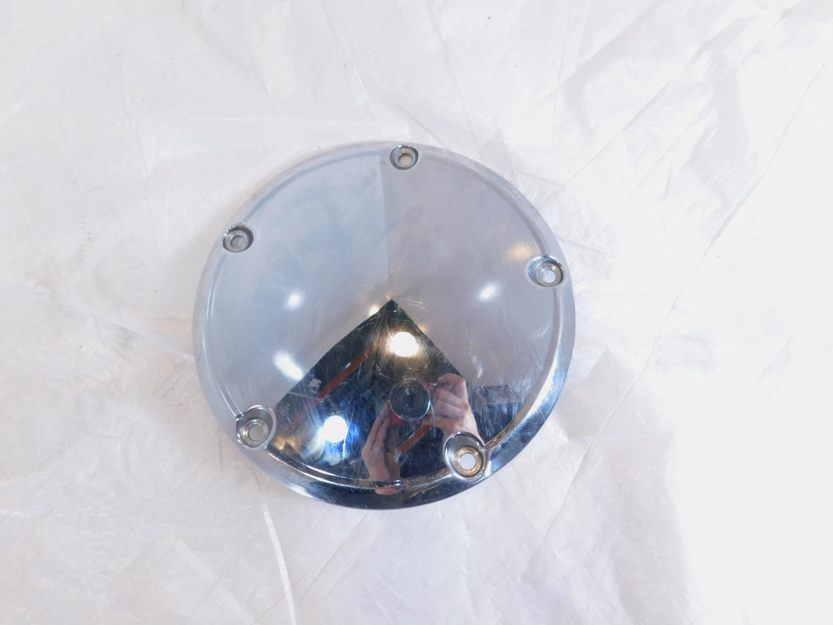 Harley Davidson Twin Cam Dyna & Softail Left Engine Chrome Derby Clutch Cover - C3 Cycle