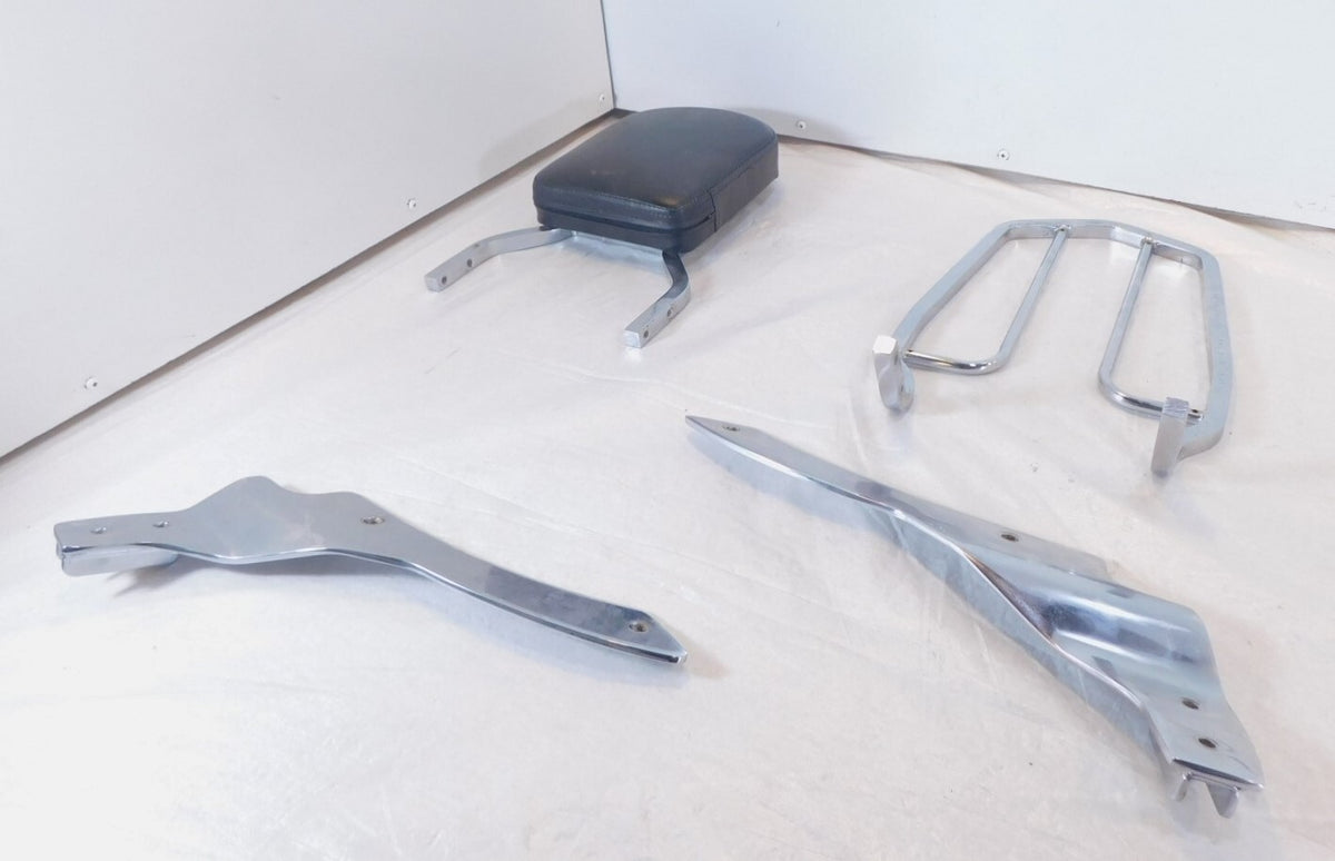 Yamaha V-Star 650 XVS650 Custom Rear Passenger Sissy Bar Backrest & Luggage Rack - C3 Cycle