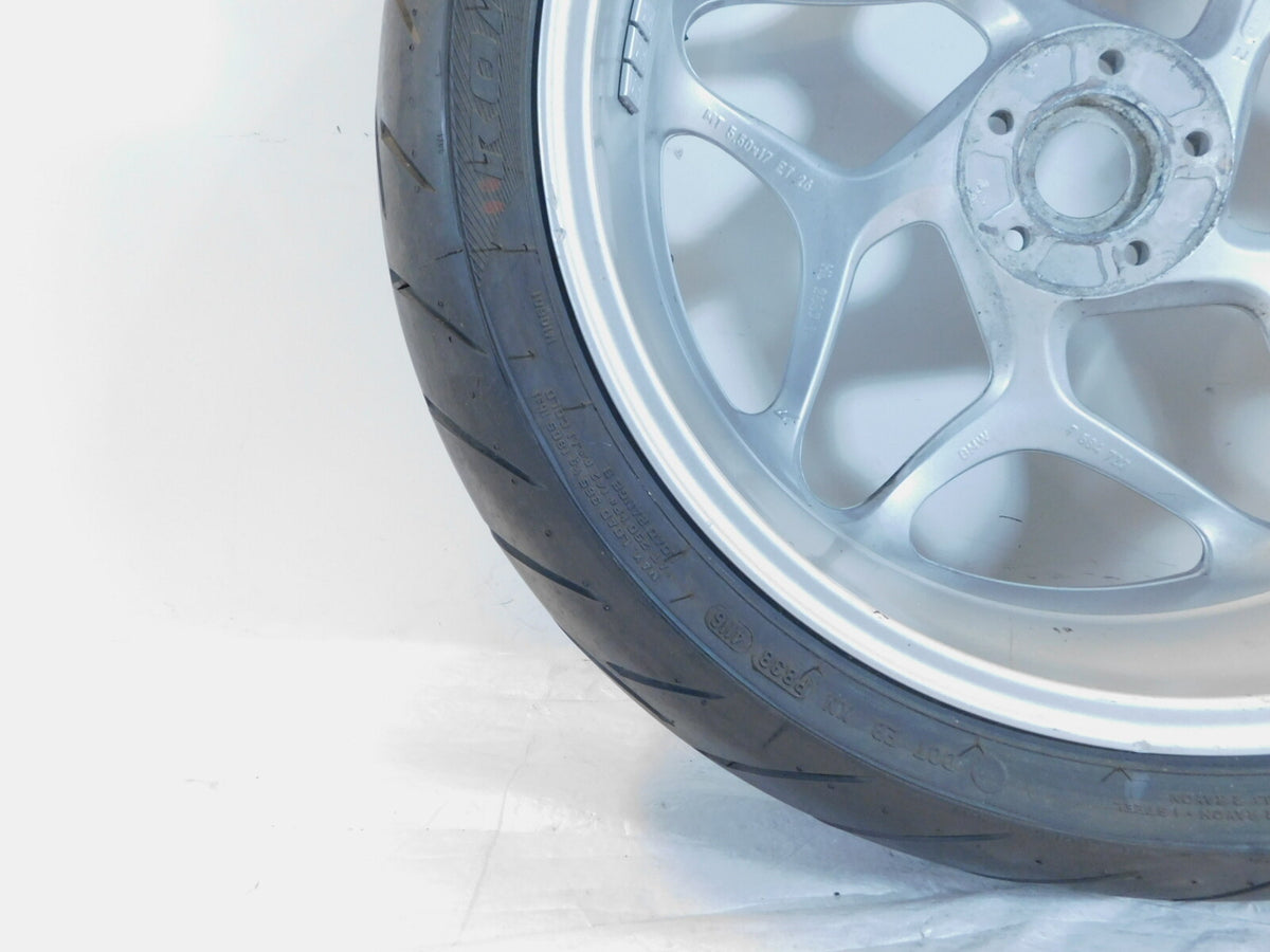 2005-2013 BMW F800ST Silver Cast Rear Wheel Rim & Tire - 36317684724 - C3 Cycle