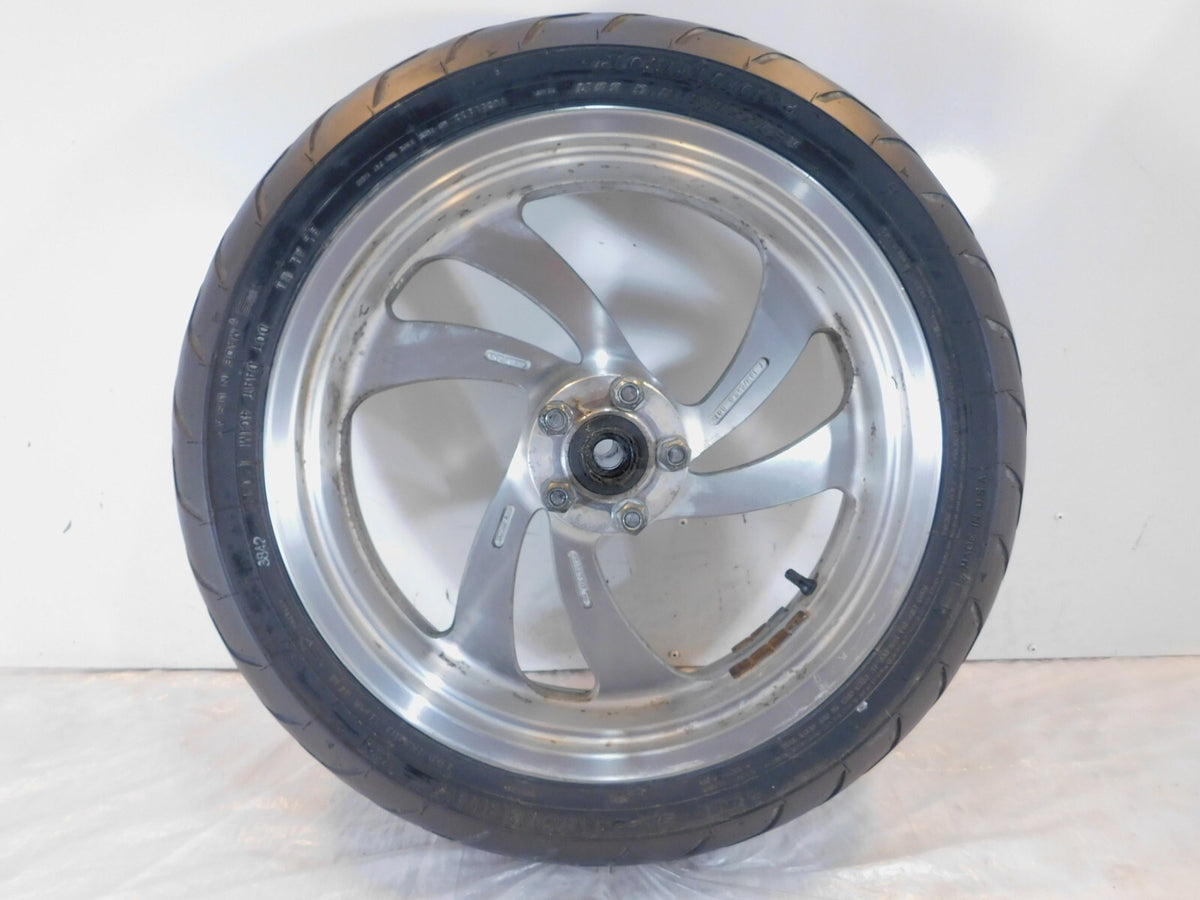 2006 2007 2008 Victory Kingpin & Vegas Silver Cast Rear Wheel Rim w/ Tire 18"x5" - C3 Cycle