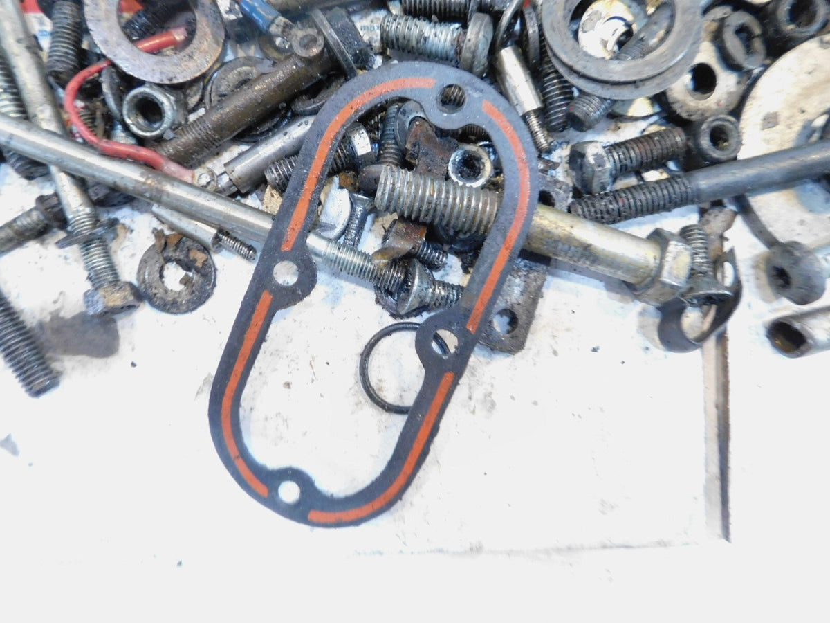 1985 85 Harley Davidson FX FXWG Wide Glide Nuts Bolt & Brackets Parts Box Lot - C3 Cycle