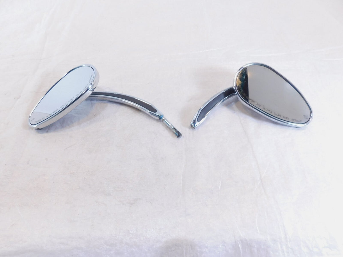 Harley Davidson FXR Softail Dyna Sportster Left/Right Chrome Rear View Mirrors - C3 Cycle