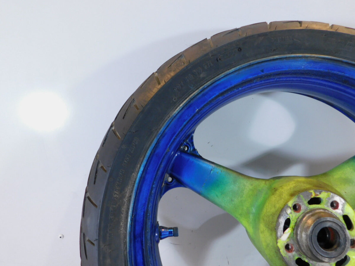 2000-2005 Kawasaki ZR-750 ZR750 ZR-7S ZR-7 ZR7 Green Front Wheel Rim & Tire - C3 Cycle
