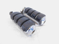 Pair Harley Touring Dyna Sportster & Softail Chrome & Rubber Footpeg Footrests - C3 Cycle