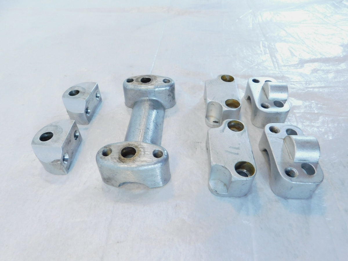 2001 01 KTM 640 LC4 Silver Handlebar Holder Clamp Brackets & Riser Inserts - C3 Cycle