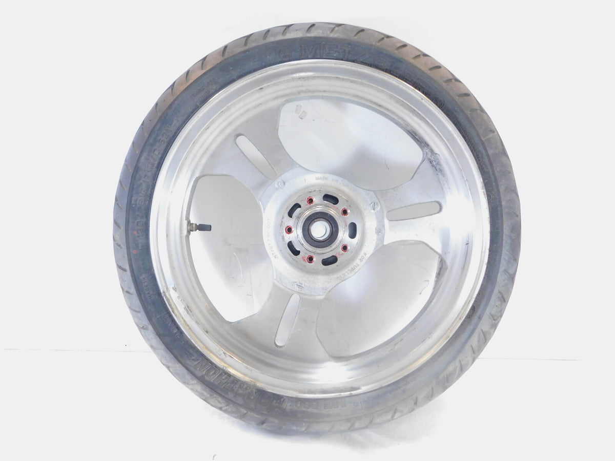 02-03 Kawasaki Vulcan 1500 VN1500 Mean Streak Front Silver Wheel Rim -For Parts - C3 Cycle