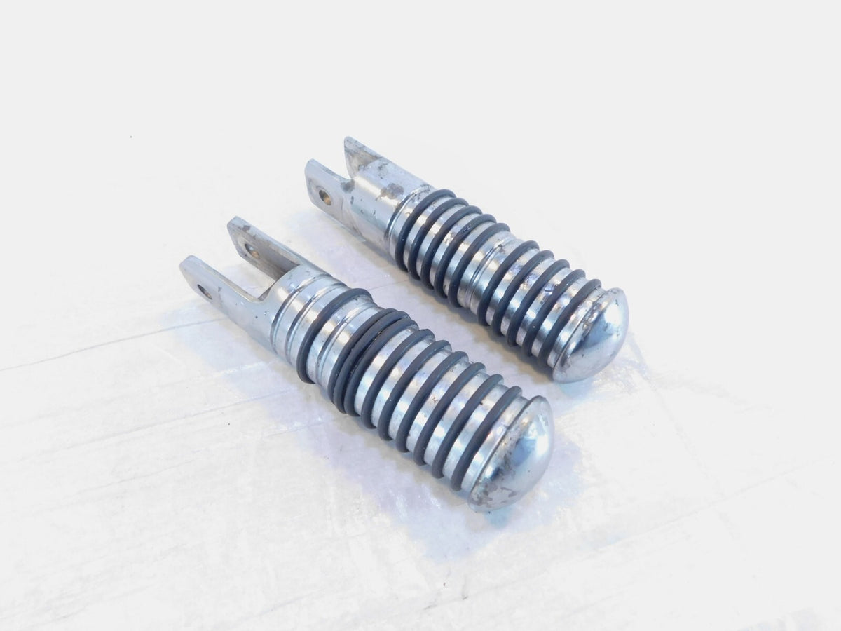 Harley Touring FXR Dyna Sportster & Softail Chrome & Rubber Footpegs Footrests - C3 Cycle