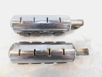 Pair Harley Touring Dyna Sportster & Softail Chrome & Rubber Footpeg Footrests - C3 Cycle