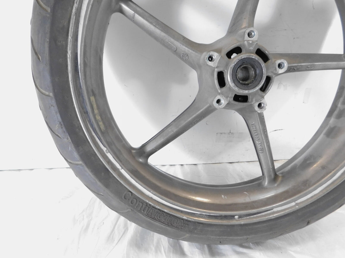 2006-2016 Triumph Daytona 675 Spoked Front Wheel Rim & Tire 3.5" x 17" - Cracked - C3 Cycle