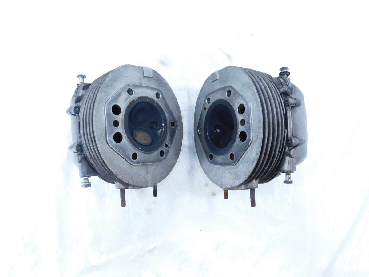 1976 76 Moto Guzzi Convert I V1000 Left/Right Cylinder Heads w/ Valves & Covers - C3 Cycle