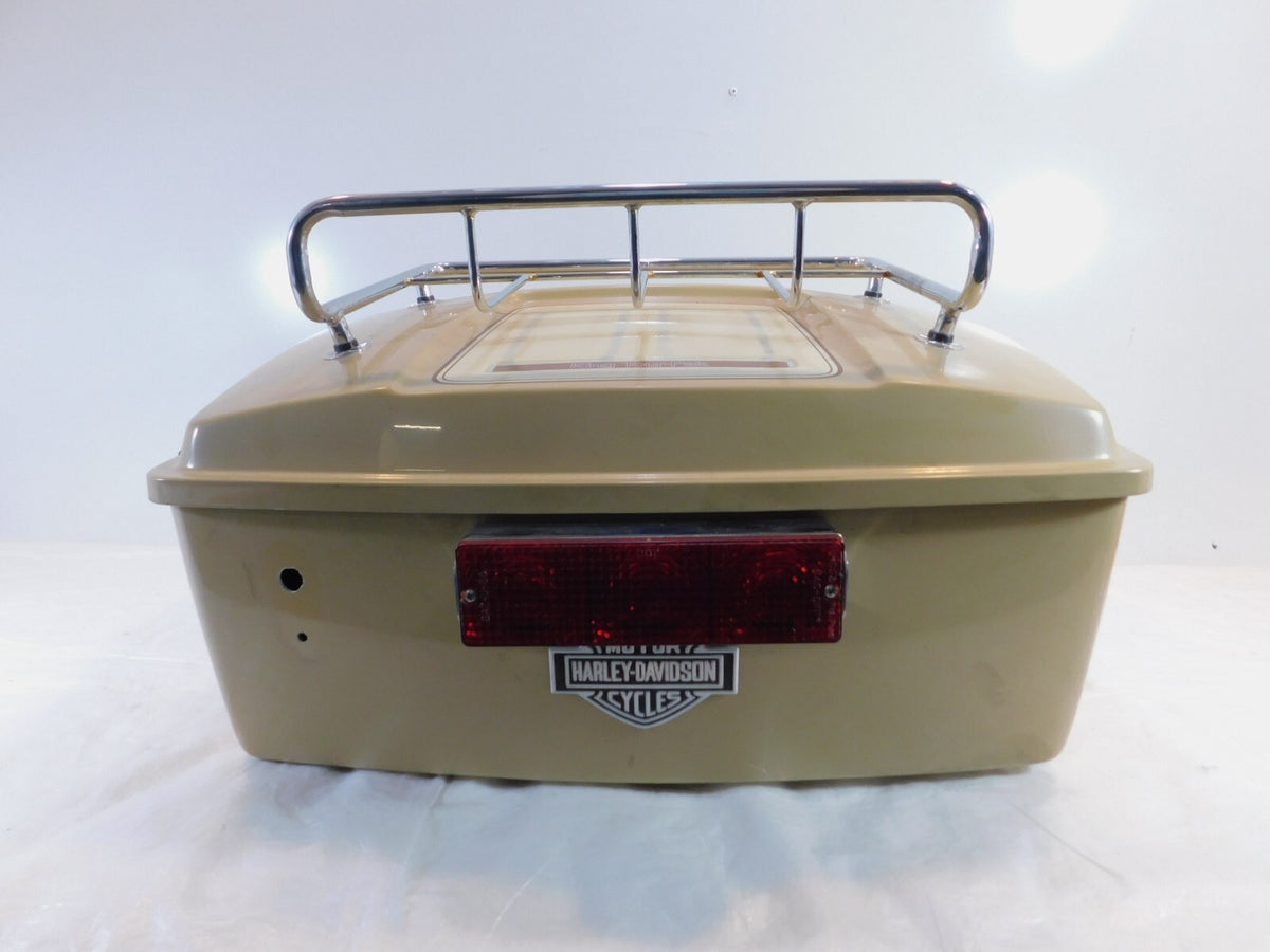 1984 84 Harley Davidson Tour & Electra Glide Tan Luggage Top Box Case & Lid - C3 Cycle