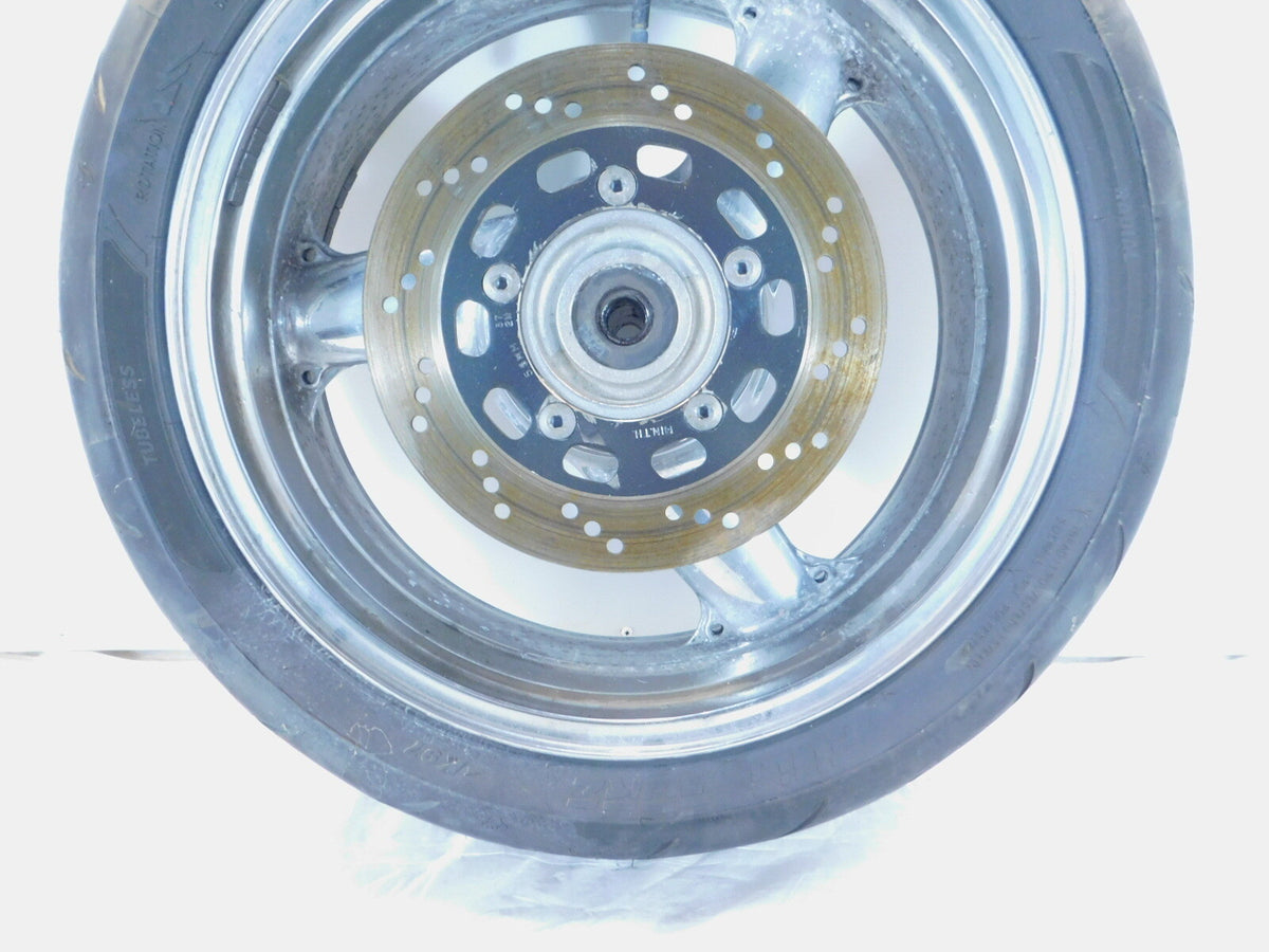 2002 2003 2004 2005 Kawasaki ZZR1200 ZX1200C Chrome Rear Wheel Rim - 17" & Rotor - C3 Cycle