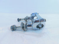 Harley Dyna Wide & Super Glide Custom Chrome Handlebar Mount Clamp Brackets - C3 Cycle