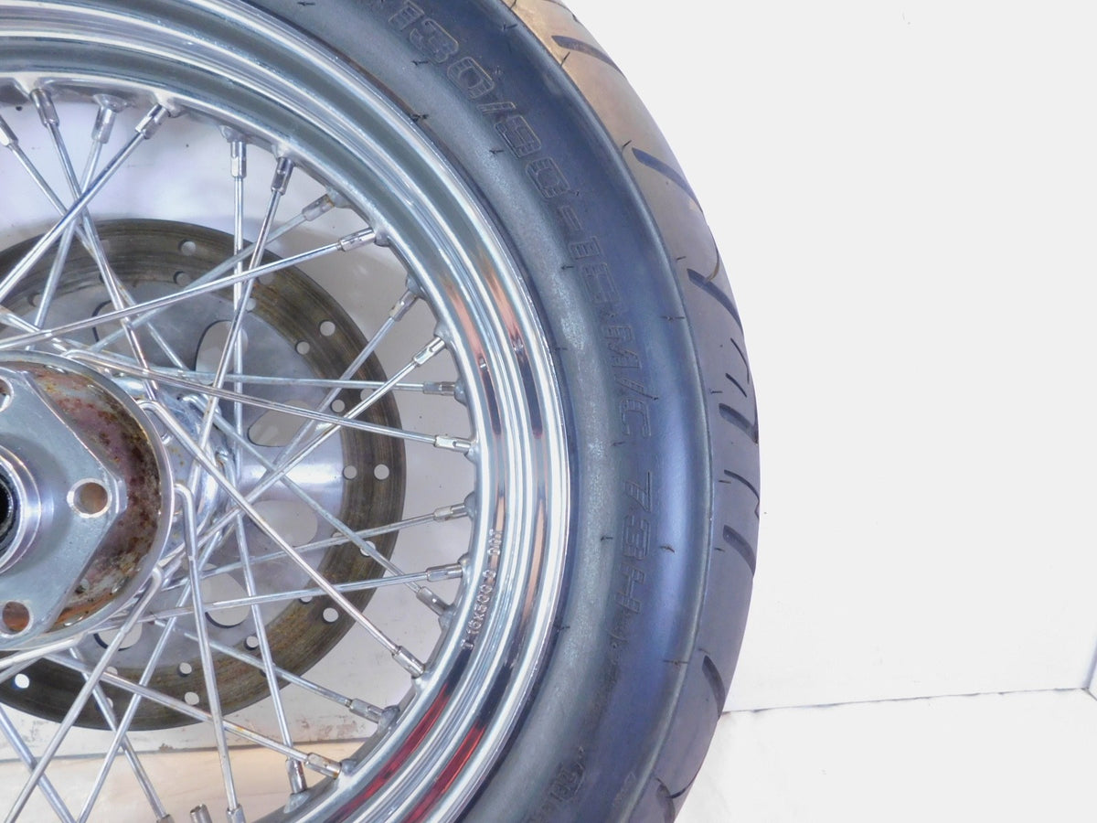 2000 2001 2002 & 2003 Indian Gilroy Scout Chrome Laced Rear Wheel Rim - Bent - C3 Cycle