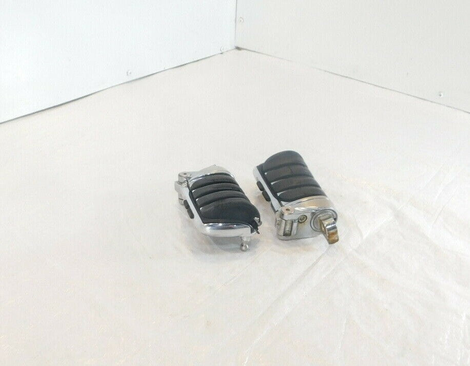 Harley Touring FXR Dyna Sportster & Softail Chrome & Rubber Footpegs Footrests - C3 Cycle