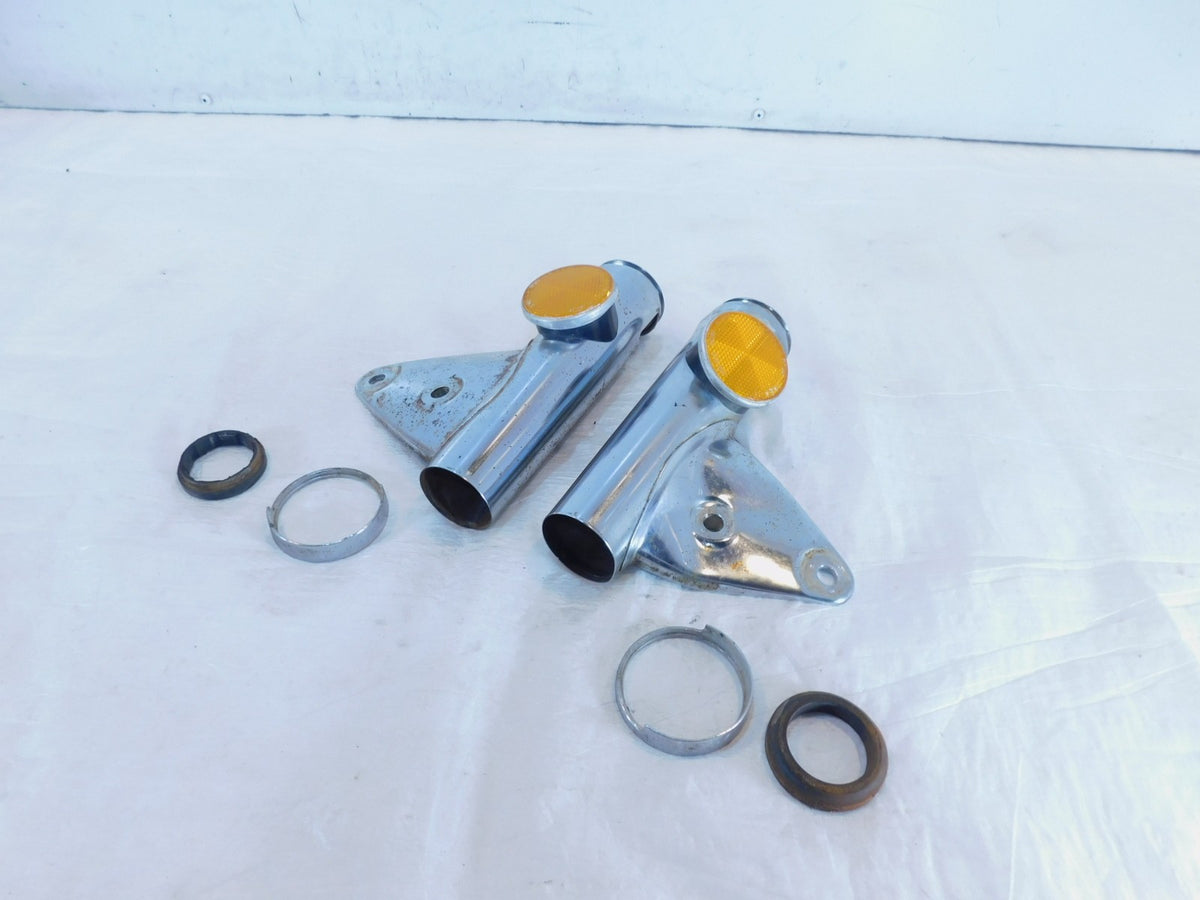 1973 73 Honda CB450K CB450K6 450 Silver Front Upper Left/Right Fork Leg Covers - C3 Cycle