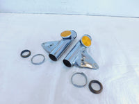 1973 73 Honda CB450K CB450K6 450 Silver Front Upper Left/Right Fork Leg Covers - C3 Cycle